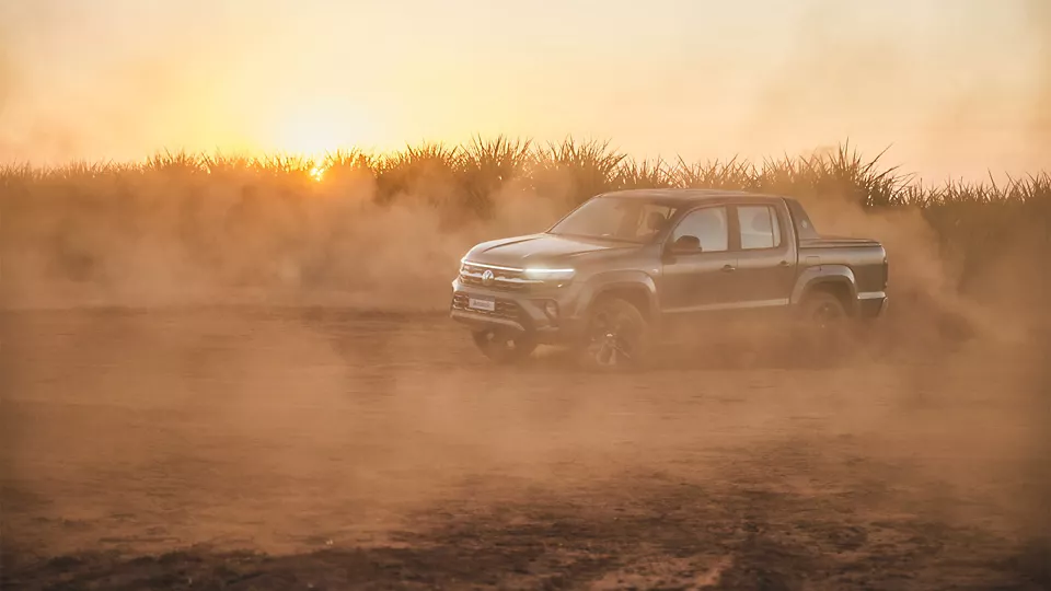 Amarok de lado com poeira